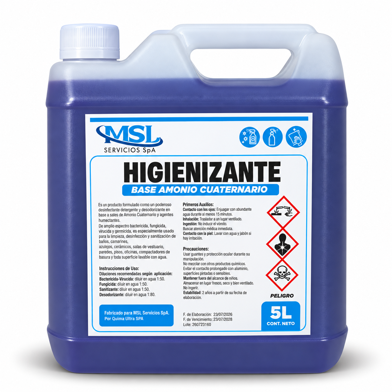 HIGIENIZANTE A BASE DE AMONIO CUATERNARIO